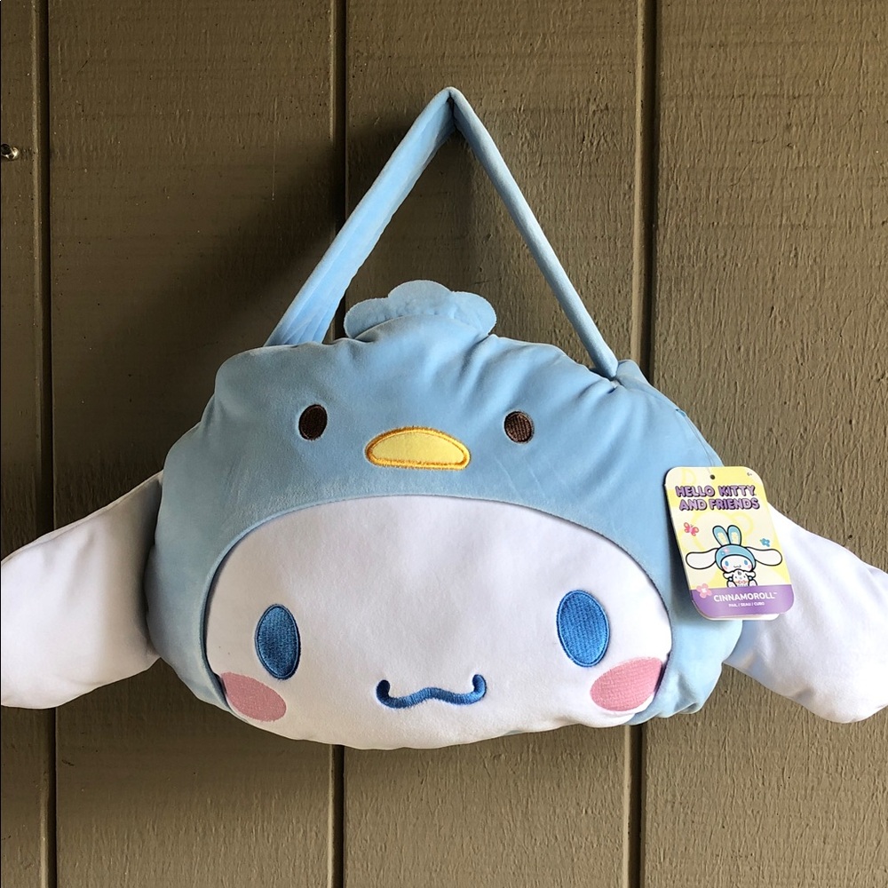 Hello Kitty Light Blue & White Plush Kids Shoulder Bag
